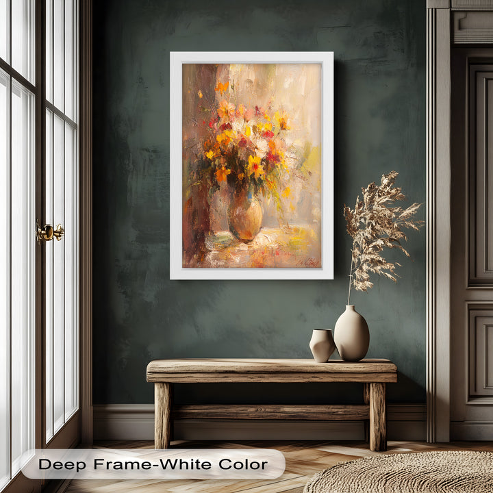 Sunlit Harmony – Vibrant Wildflower Still Life Flower Oil Painting