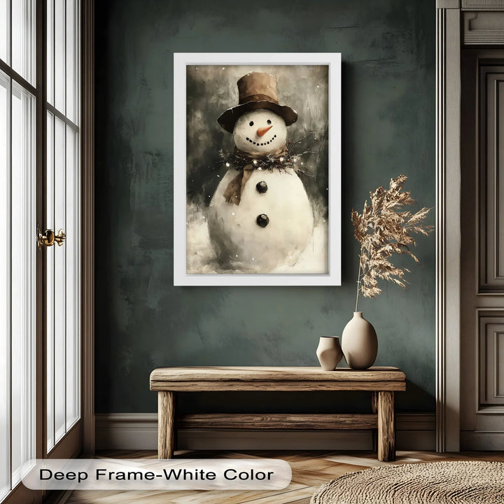 Frosty Cheer – Snowman in Winter Wonderland Oil Painting - MyPhotoStation