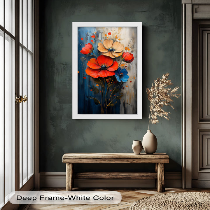 Colorburst Petals – Bold Poppy Bouquet Flower Oil Painting