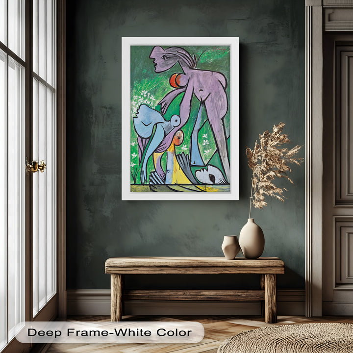 Reclining in Nature – Picasso-Inspired Abstract Nude Oil Painting