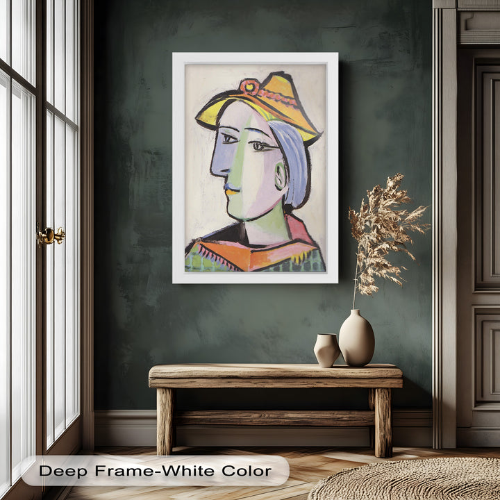 Tranquil Gaze – Picasso-Inspired Side Profile Oil Painting