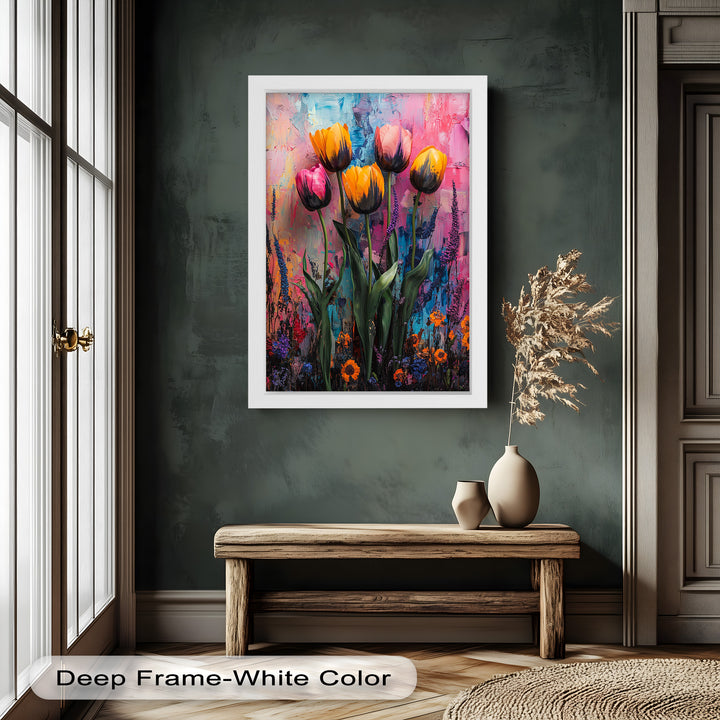 Colorful Tulip Garden - Flower Oil Painting