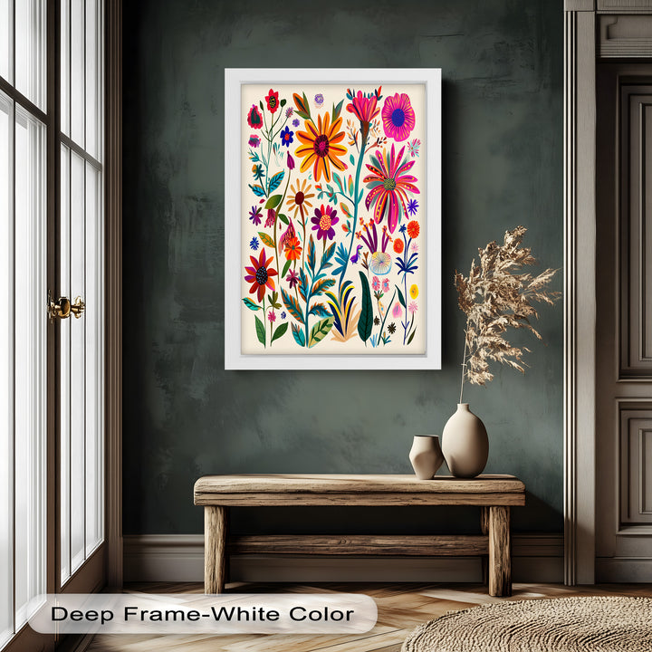 Wild Bloom Symphony – Vibrant Botanical Oil Painting