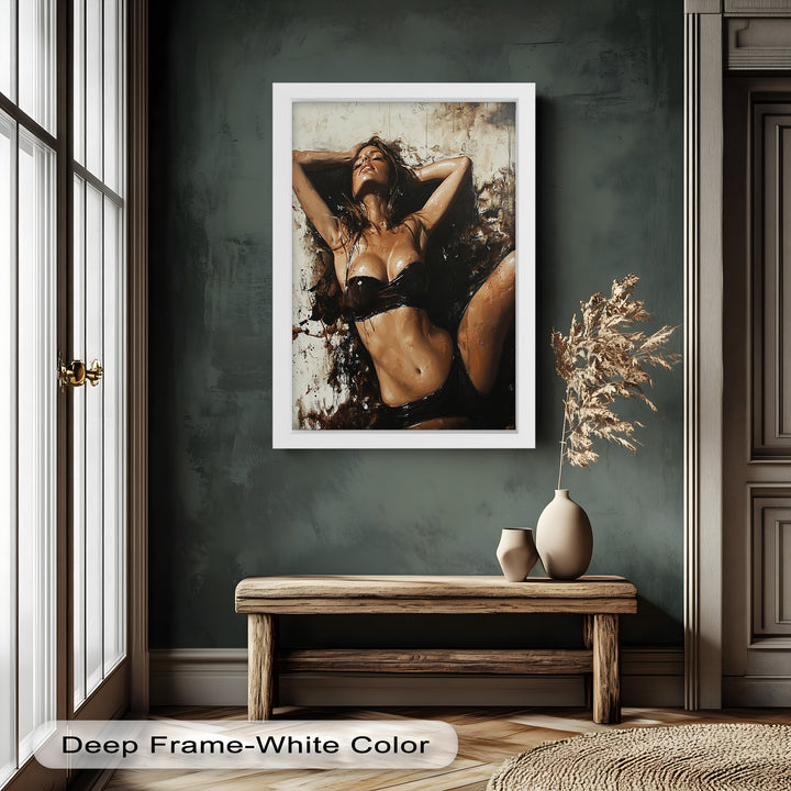 Sun-Drenched Muse - Female Portrait in Abstract Oil Painting