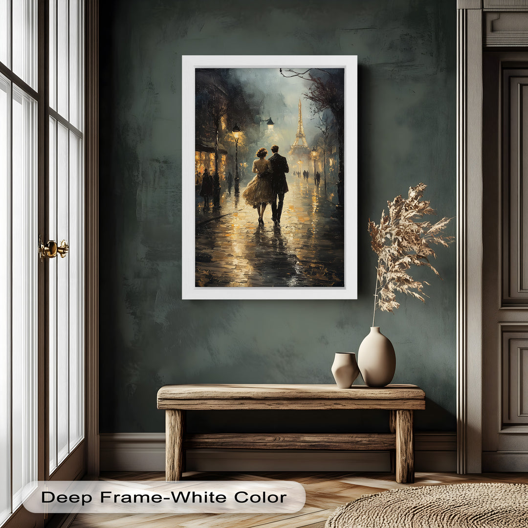 Romantic Couple in Evening Light - Love Oil Painting