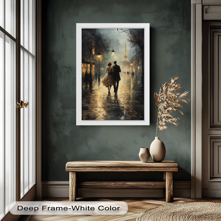 Romantic Couple in Evening Light - Love Oil Painting