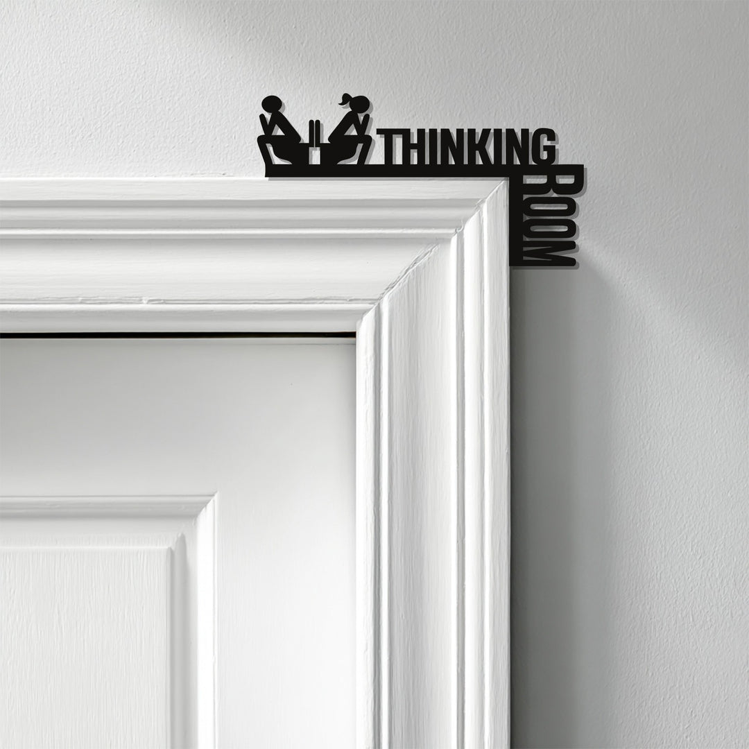 غرفة التفكير – لافتة معدنية مضحكة لباب الحمام