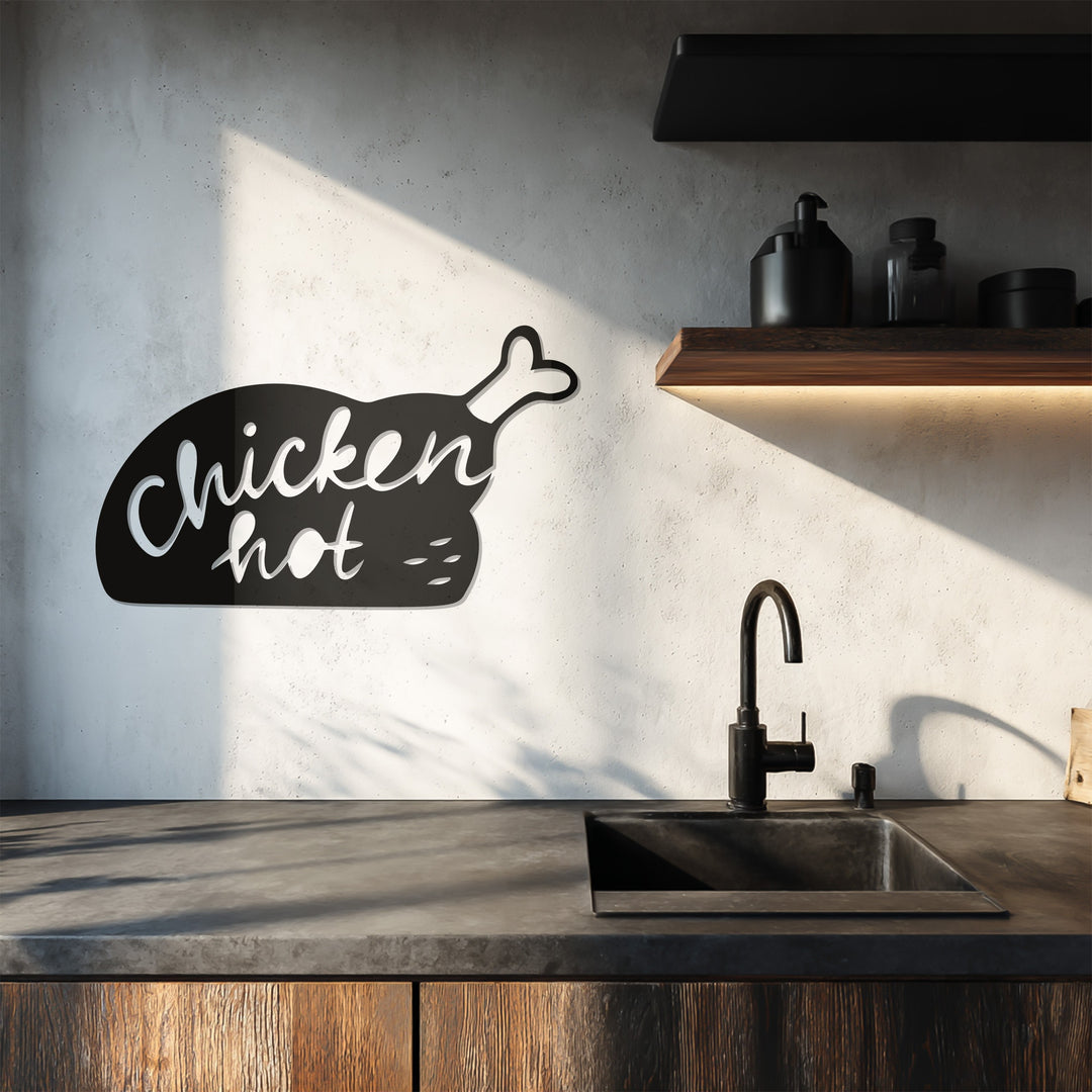 Hot Chicken Silhouette – Modern Kitchen Metal Wall Art