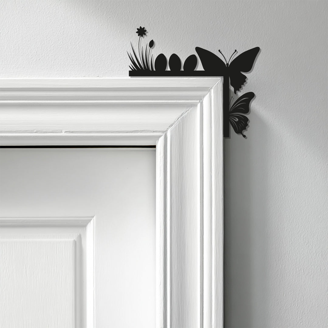 صحوة الربيع - ديكور مدفأة معدني على شكل فراشة ومرج