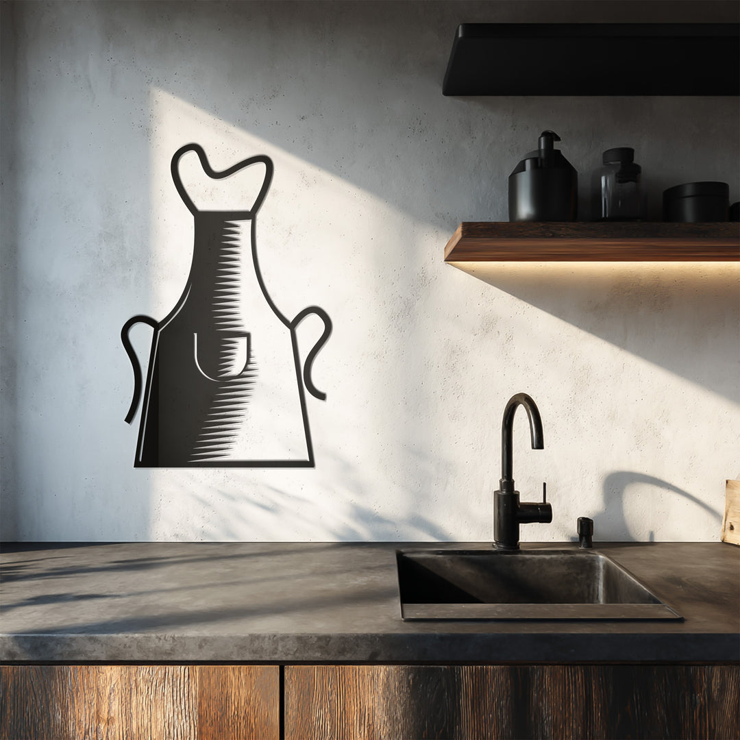 Chef Apron Silhouette – Modern Kitchen Metal Wall Art