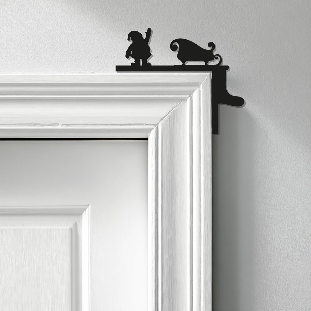 رحلة سانتا على الزلاجة – ديكور معدني للمدفأة بمناسبة عيد الميلاد