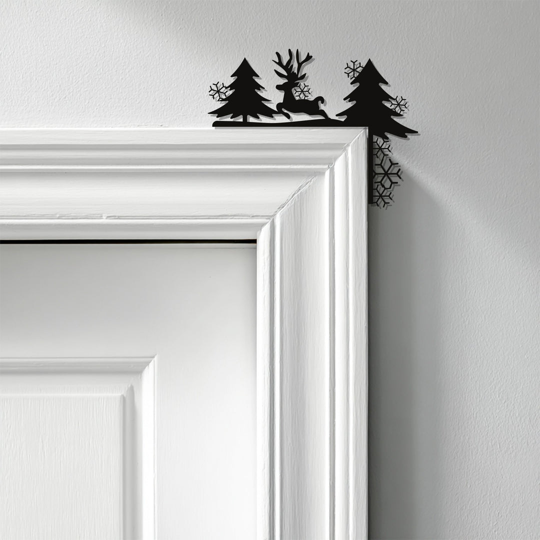 زينة مدفأة معدنية على شكل غزال شتوي - زينة عيد الميلاد