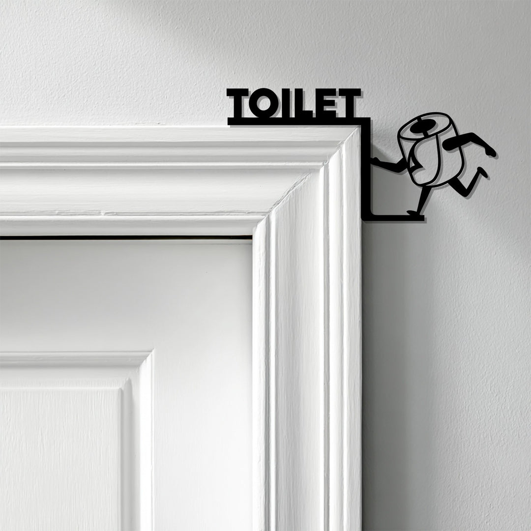 سجادة حمام - ديكور معدني مرح لباب الحمام