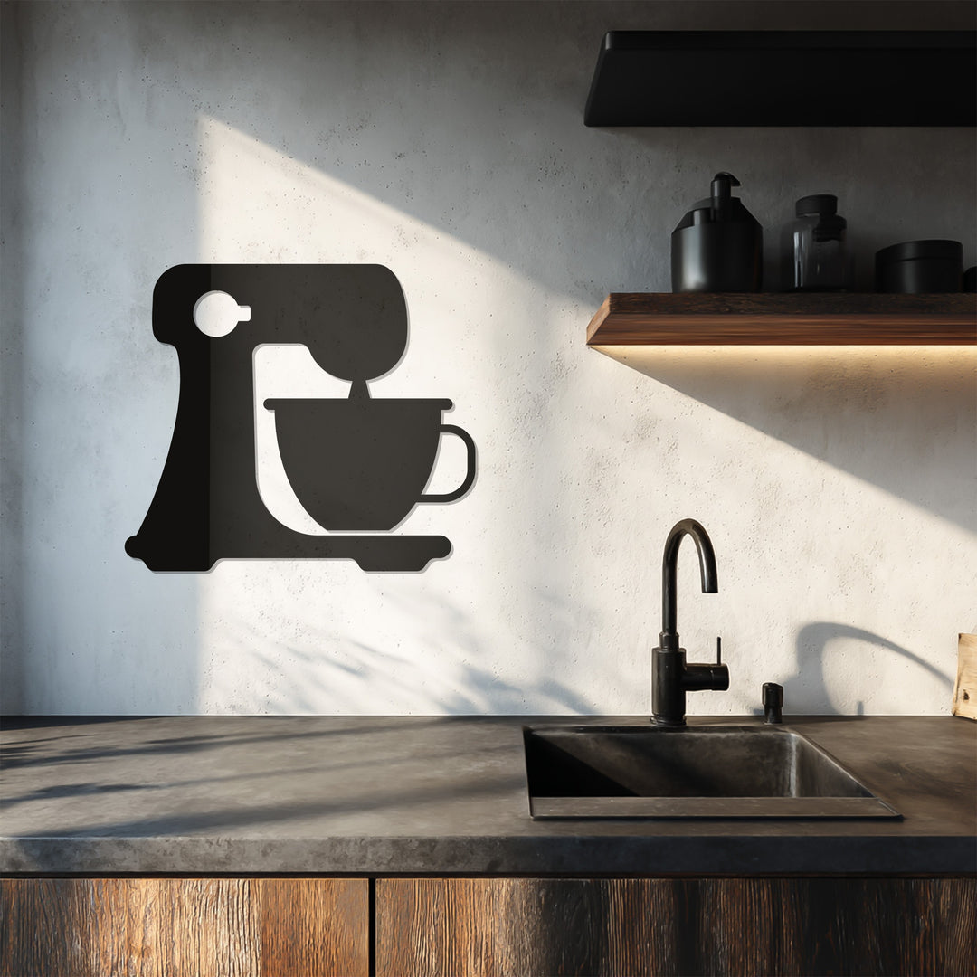 Coffee Maker Silhouette – Modern Kitchen Metal Wall Art