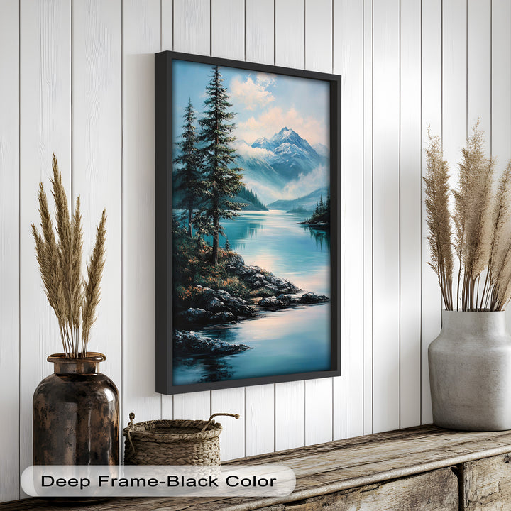Natur Wandkunst - Ölgemälde Bergseelandschaft