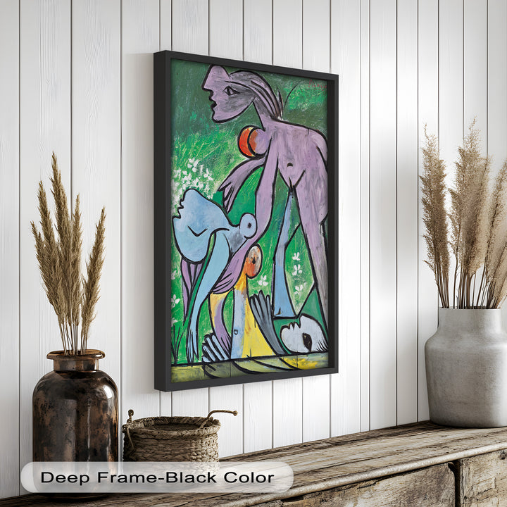 Reclining in Nature – Picasso-Inspired Abstract Nude Oil Painting