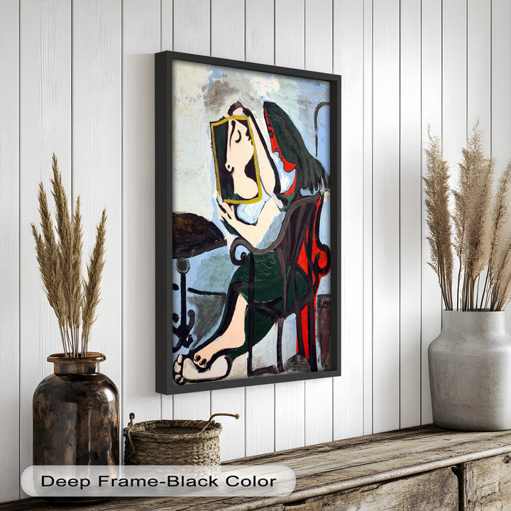Reflexionen im Rahmen – Kubistisches Spiegelporträt Picasso Ölgemälde
