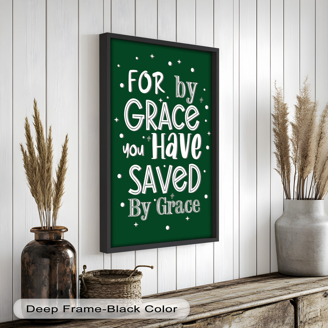 Saved by Grace – Christian Bible Verse Oil Painting