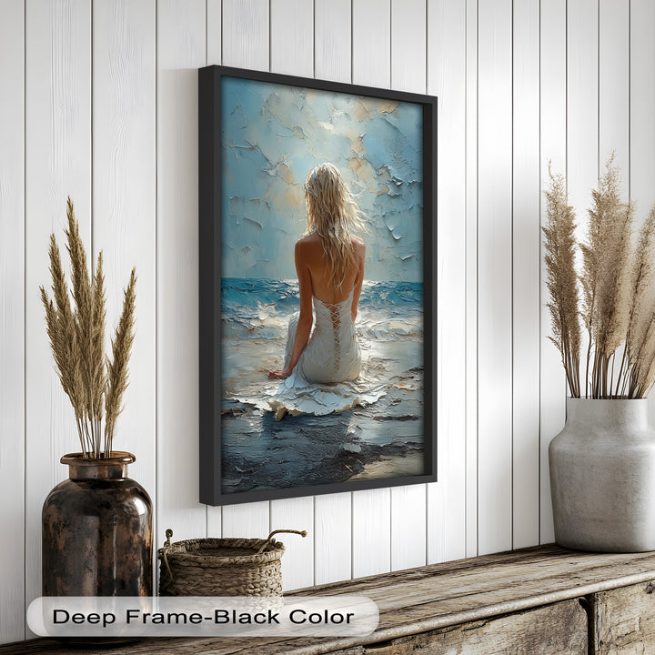 Whispers of the Tide – Serene Ocean Abstract Oil Painting