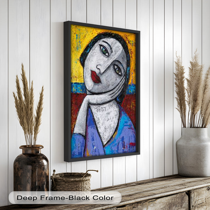 Quiet Reflection – Textured Modern Portrait Picasso Oil Painting