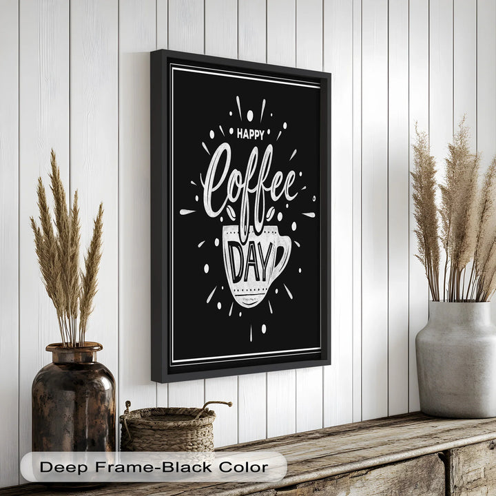 Happy Coffee Day – Fun Typography Oil Painting - MyPhotoStation