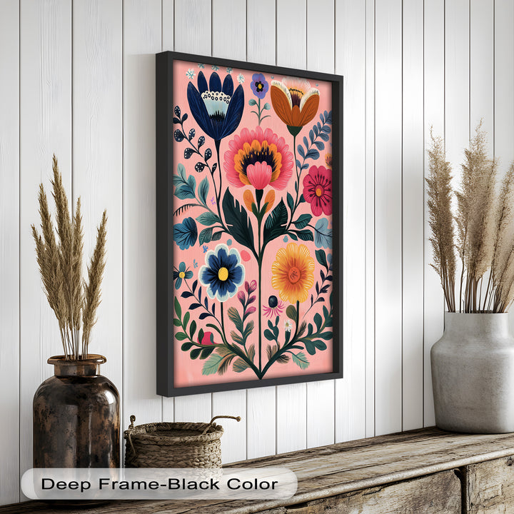 Blossom Carnival – Whimsical Boho Flower Oil Painting