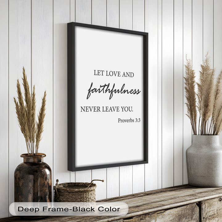 Let Love and Faithfulness – Bible Verse Oil Painting