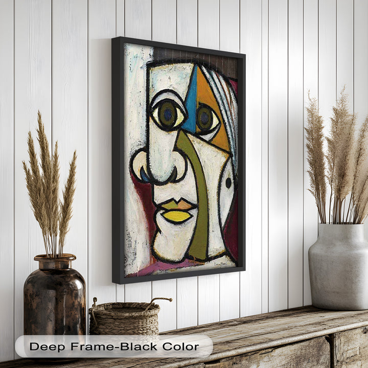 Bold Gaze – Geometric Abstract Portrait Picasso Oil Painting