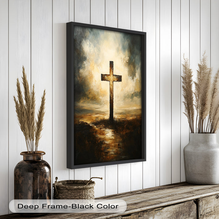 Licht der Erlösung – Christliches Kreuz Ölgemälde