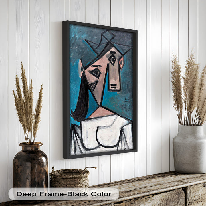 Angular Expression – Cubist Woman in White Dress Picasso Oil Painting