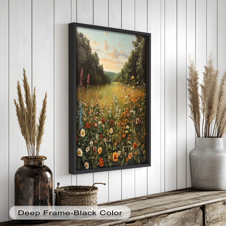 Whispers of Meadow Bloom – Colorful Wildflower Field Oil Painting
