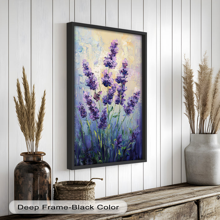 Impressionist Lavender Stalks - Flower Oil Painting