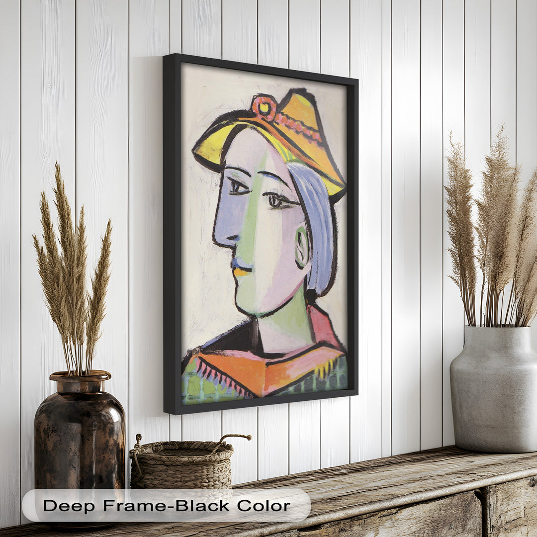 Tranquil Gaze – Picasso-Inspired Side Profile Oil Painting