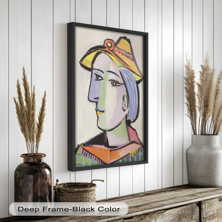 Tranquil Gaze – Picasso-Inspired Side Profile Oil Painting