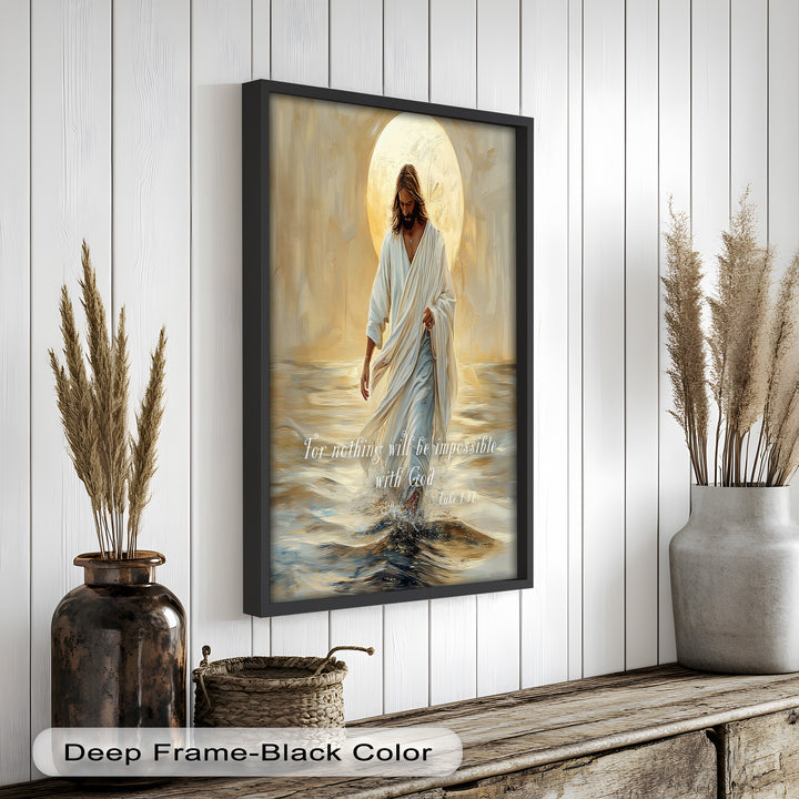 Luke 1:37 – Nothing Is Impossible Bible Verse Oil Painting