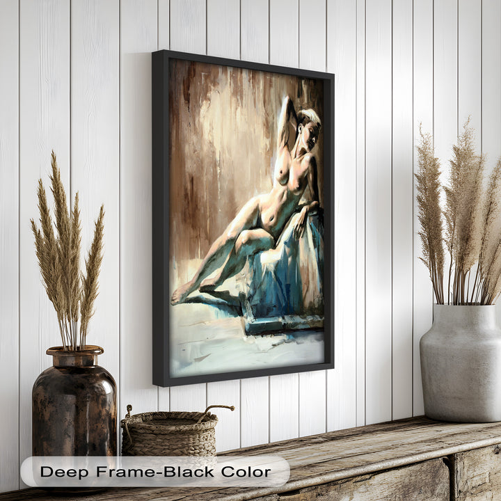 Echoes of Light – Modern Reclining Nude Oil Painting