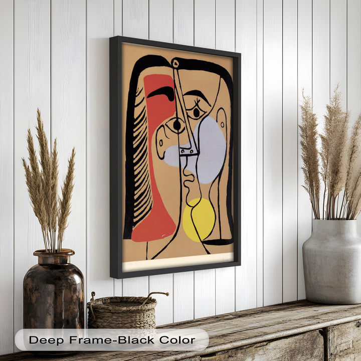 Fragmented Gaze – Minimalist Cubist Portrait Picasso Oil Painting
