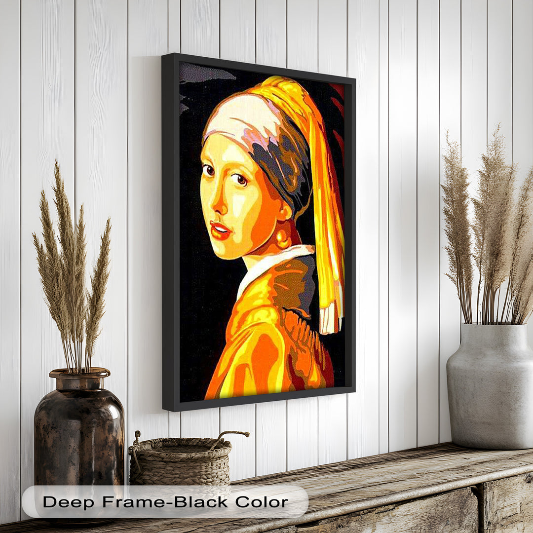 Modern Interpretation of Girl with a Pearl Earring - Renaissance Oil Painting