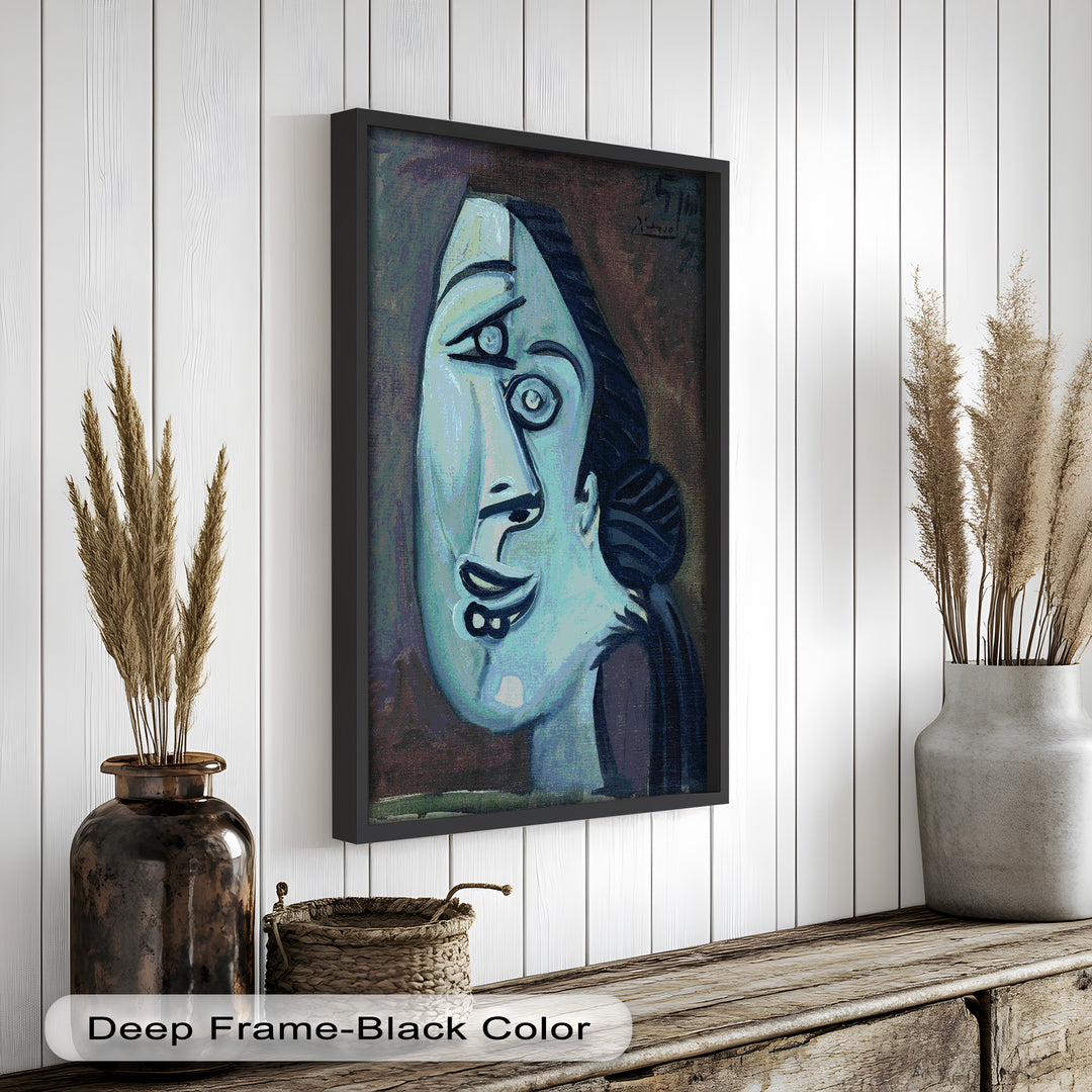 Twilight Reflections – Blue Cubist Woman Picasso Oil Painting