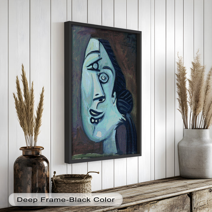 Twilight Reflections – Blue Cubist Woman Picasso Oil Painting