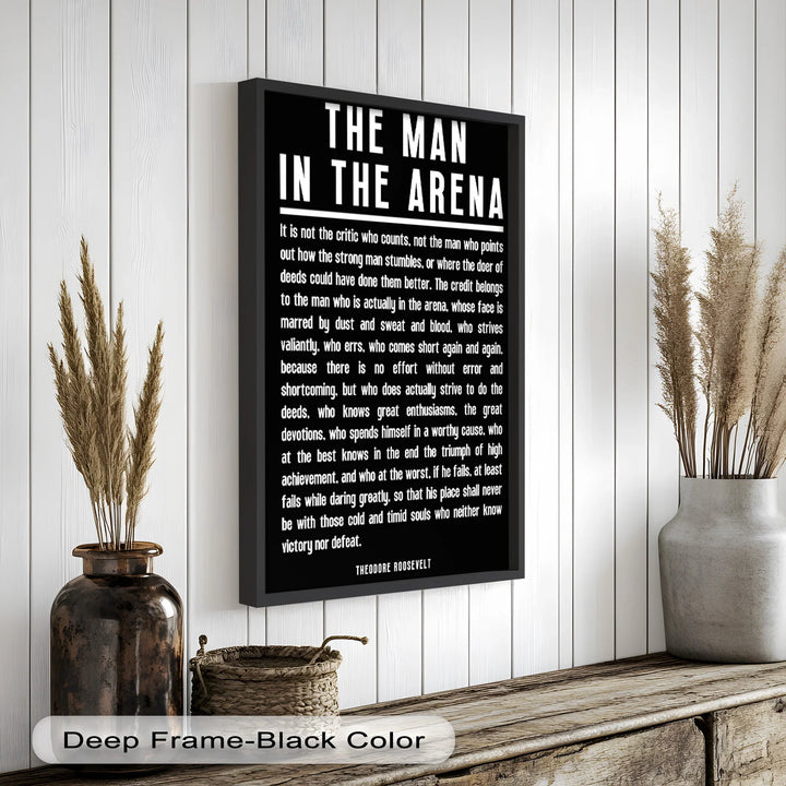 The Man in the Arena – Typography Oil Painting - MyPhotoStation