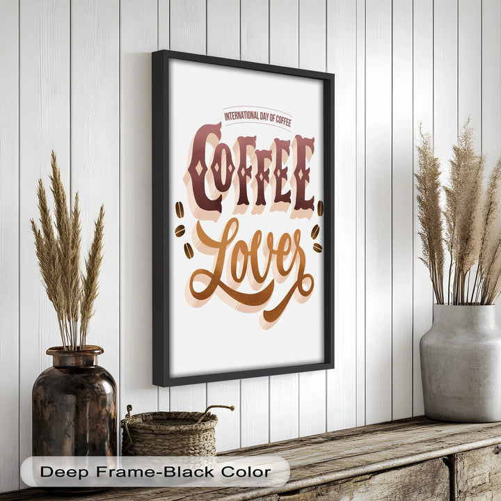 Coffee Lover Typography Art – Coffee Day Oil Painting - MyPhotoStation