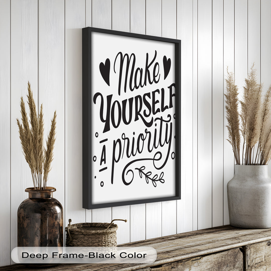 Make Yourself a Priority – Framed Oil Painting