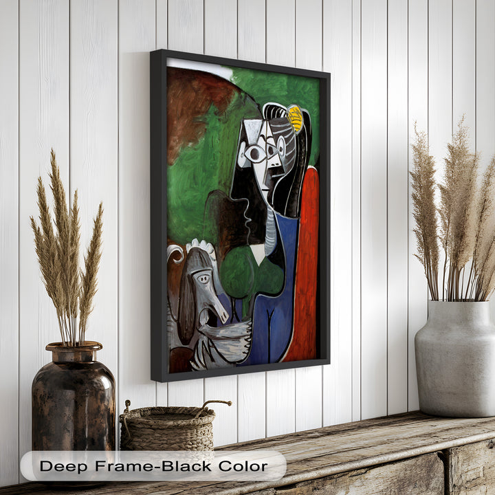 Lady with Poodle – Surreal Cubist Portrait Picasso Oil Painting