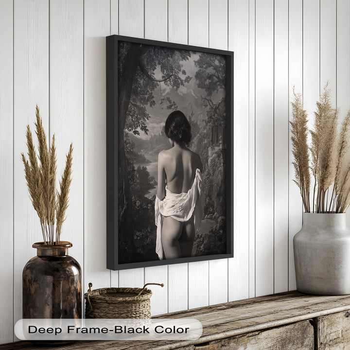Silent Reverie – Classical Nude in Monochrome Oil Painting