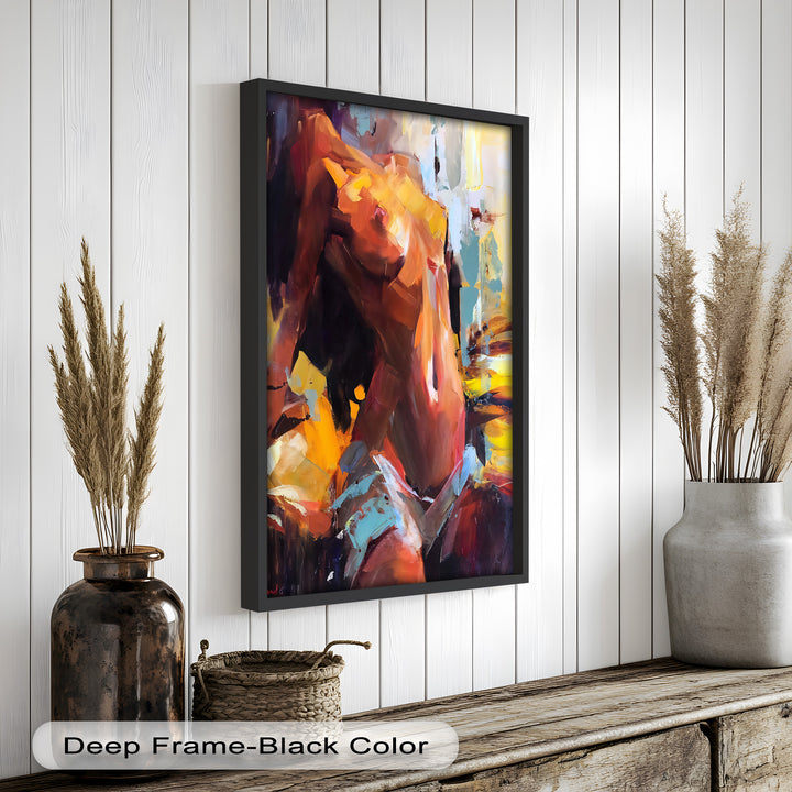 Ember Silhouette – Bold Abstract Nude Oil Painting