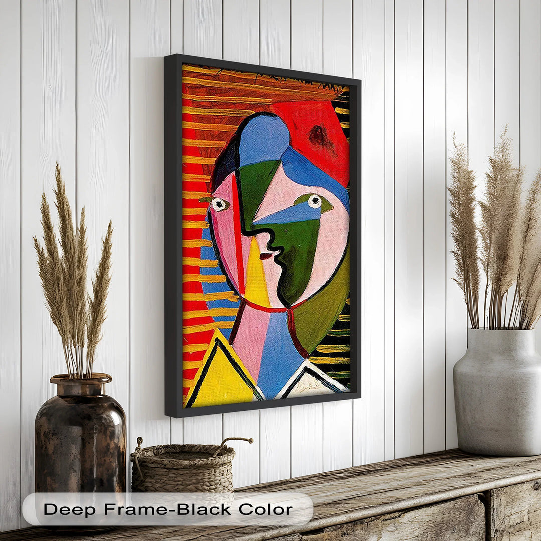Split Gaze – Colorful Abstract Portrait Picasso Oil Painting - MyPhotoStation