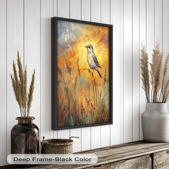 Twilight Songbird – Expressive Bird Oil Painting
