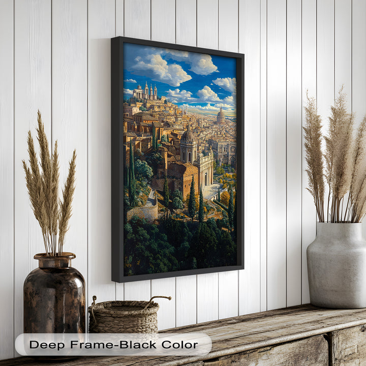 Sunlit Heights of Rome – Classical Cityscape Renaissance Oil Painting