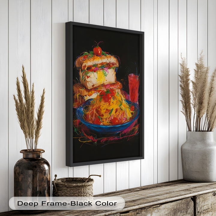 Gourmet-Sandwich und Pasta-Explosion - Food Painting